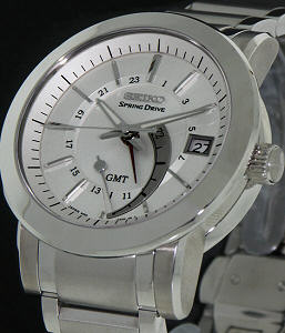 Seiko Spring Drive Caliber 5r66 wrist watches - White Gmt Power Reserve  SNR007.