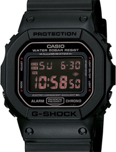 Casio G-Shock wrist watches - G-Shock All Black Rectangular DW5600MS-1V.