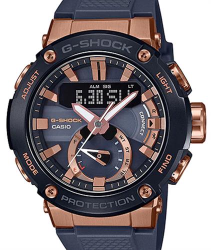 Casio G-Shock wrist watches - G-Steel Black/Rose Ana/Digi GSTB200G-2A.