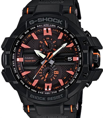 Casio G-Shock wrist watches - G-Shock Aviation Solar Black GWA1000FC-1A4.