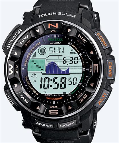casio atomic digital watch silver