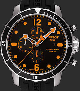 Tissot Diver Seastar Wrist Watches Seastar 1000 Auto Chron Orange Tissot Diver Seastar Wrist Watches Seastar 1000 Auto Chron Orange